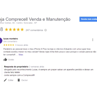 Avaliação Cliente Lucas Celular Iphone Barato Preço de Celular Barato Iphone Usado